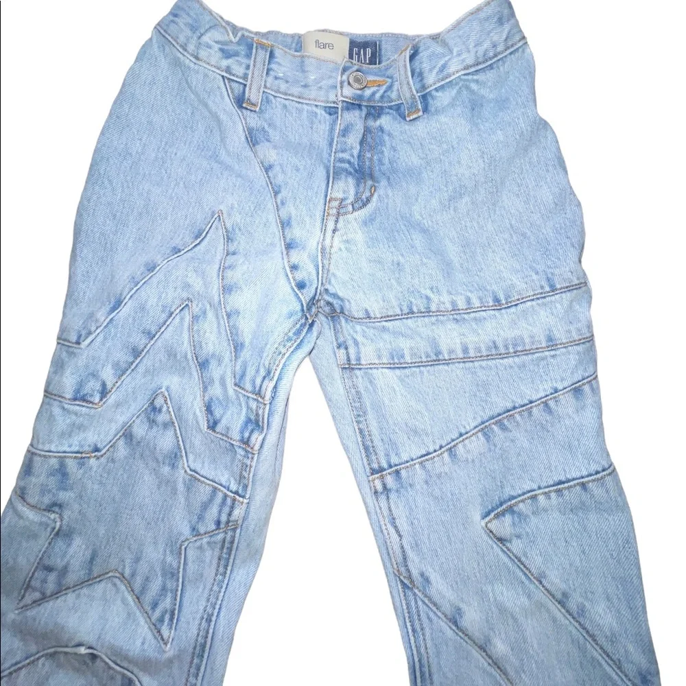 🌸vintage 70s 90s GAP Denim Jeans pants light blue adjustable‎ waist kids s…